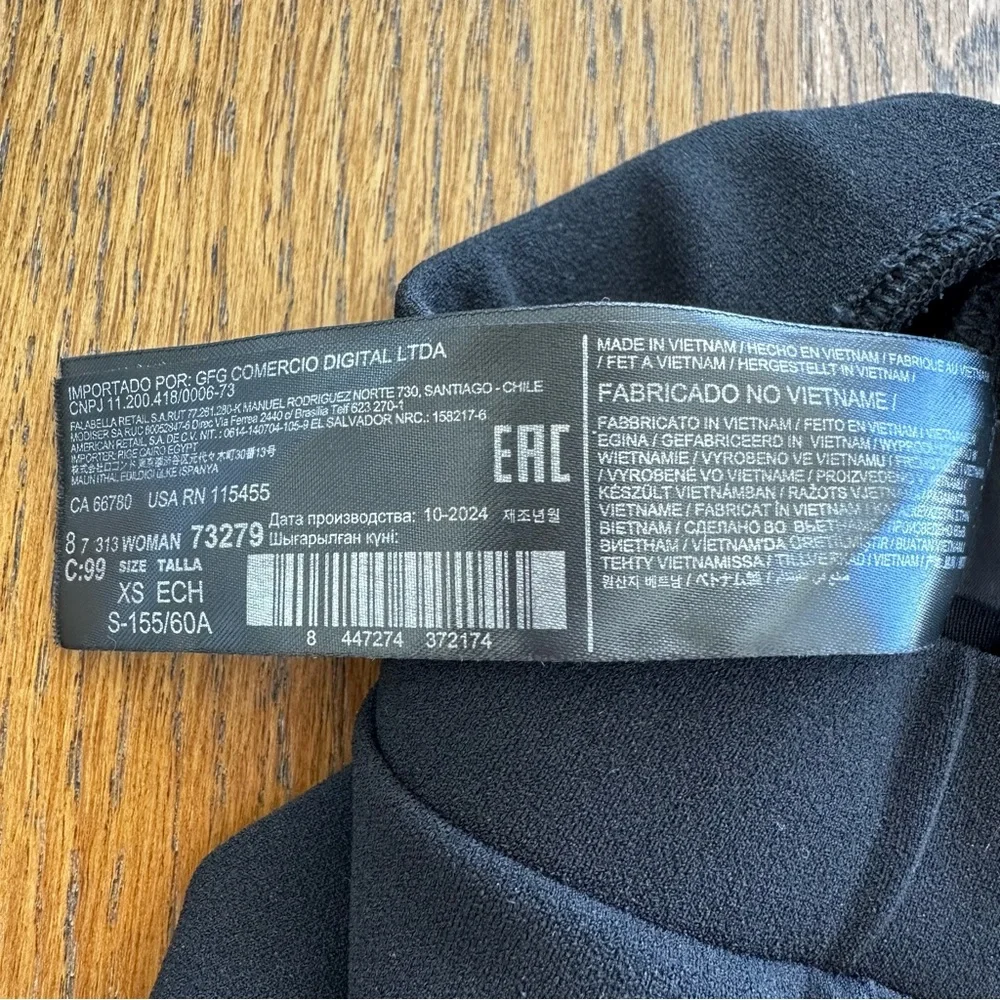 MNG Black Pants Center Detail Elastic Waist Wide Leg Workcore Whimsigoth Classic - Picture 9 of 13